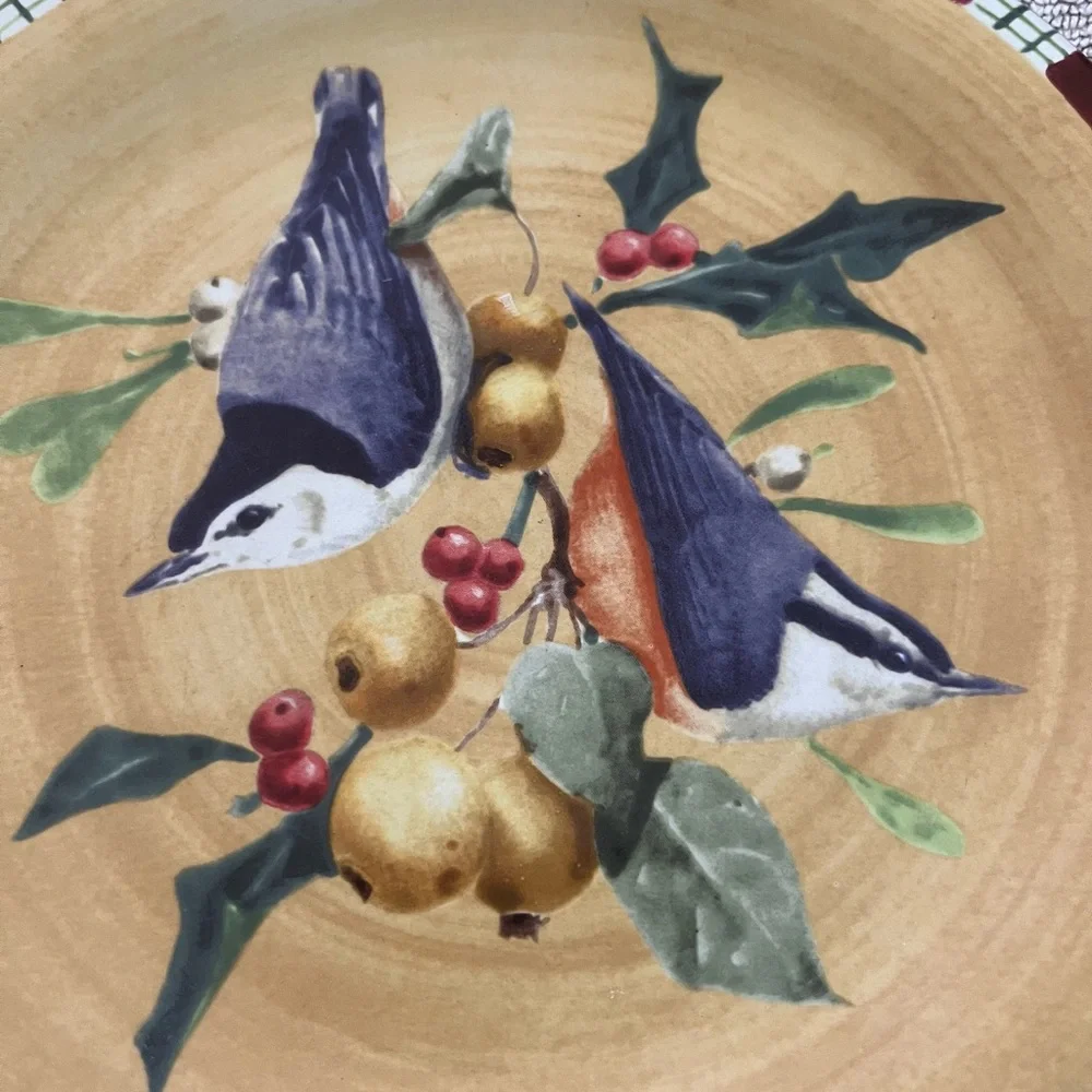 Nuthatch Lunch plate Winter Greetings Everyday Lenox‎
